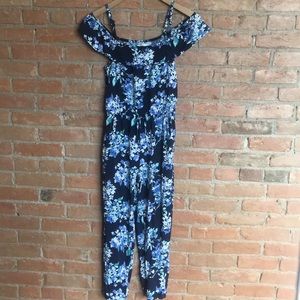 Blue Floral Jumper Girls L